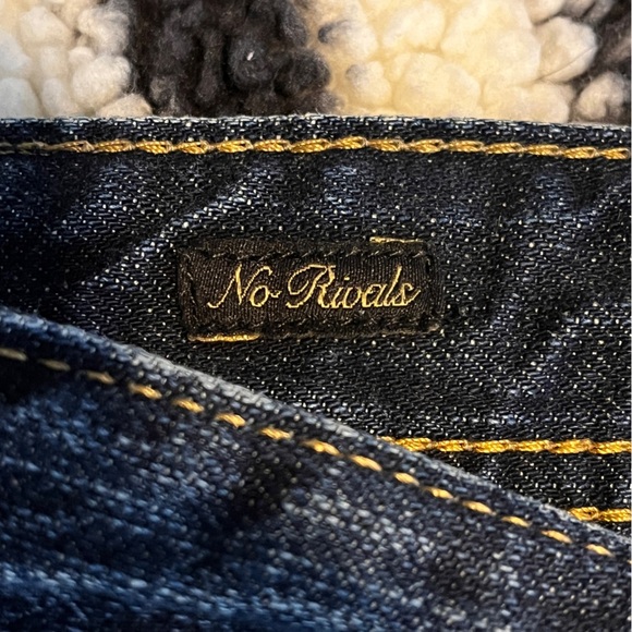 Akoo No Rivals Men's Dark Blue Distressed Jeans sz 40 - Picture 8 of 12